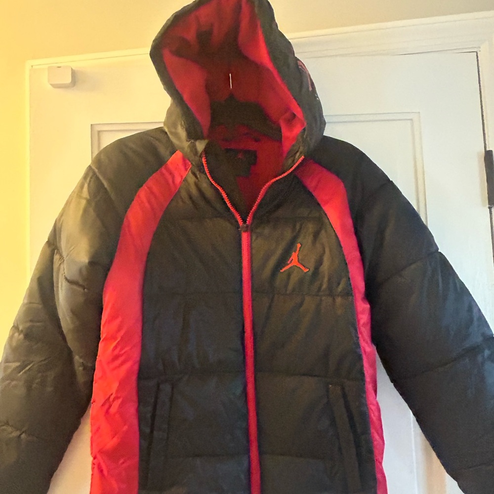 Black and Red Puffer Jacket